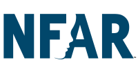 A blue logo for NFAR with a childs face cutting into the A sponsor logo