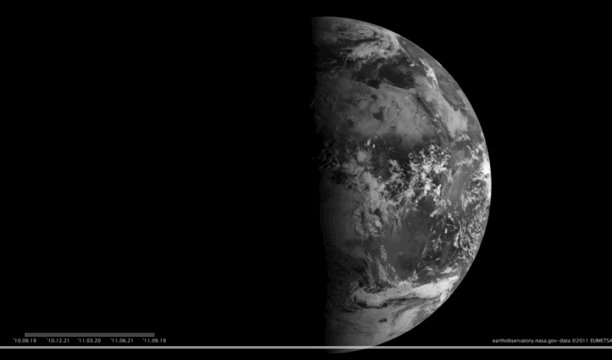 Seasons time lapse of earth from space