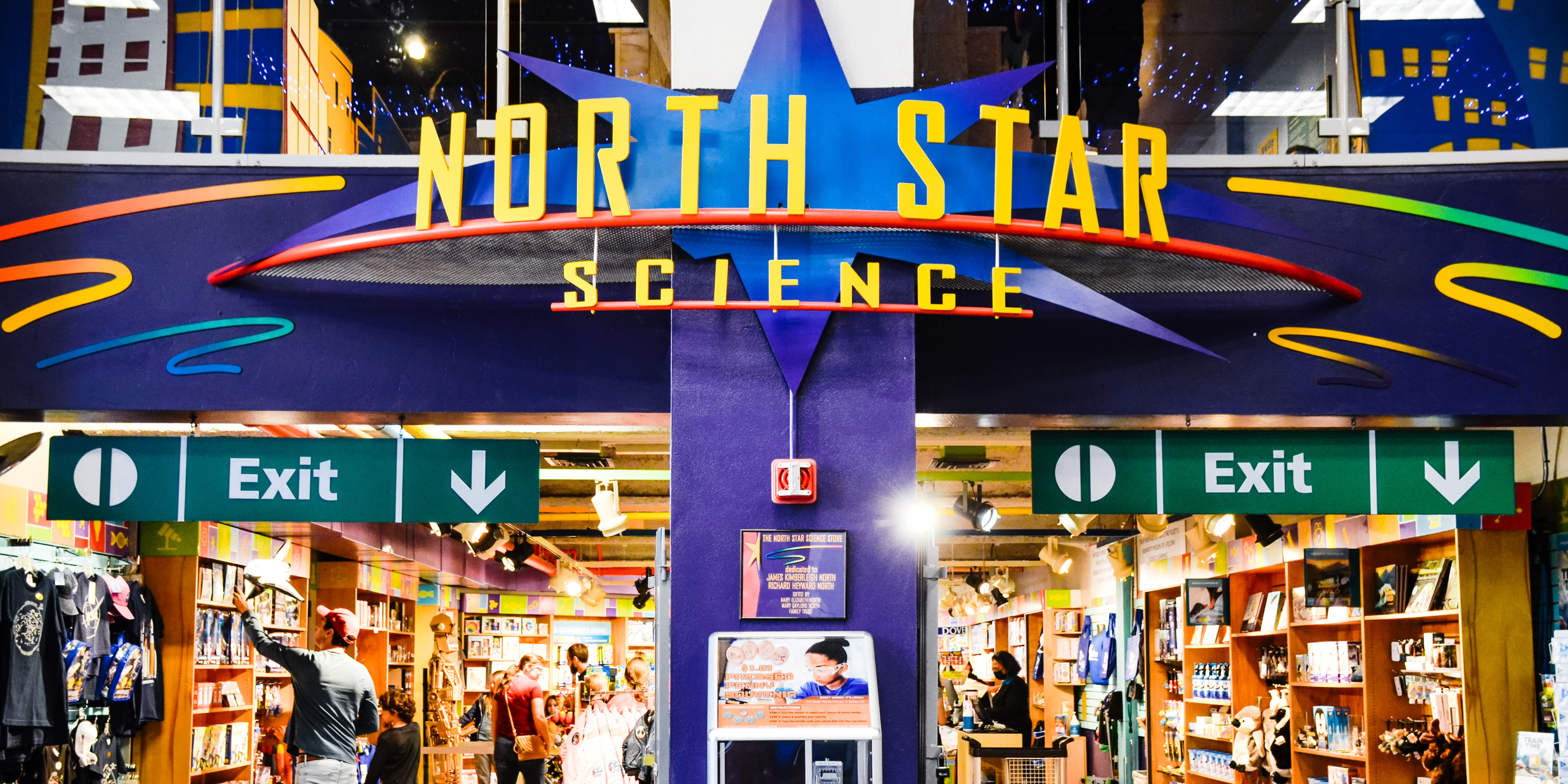 Photo of the North Star Science Store front entrance with the sign that depicts "North Star Science."