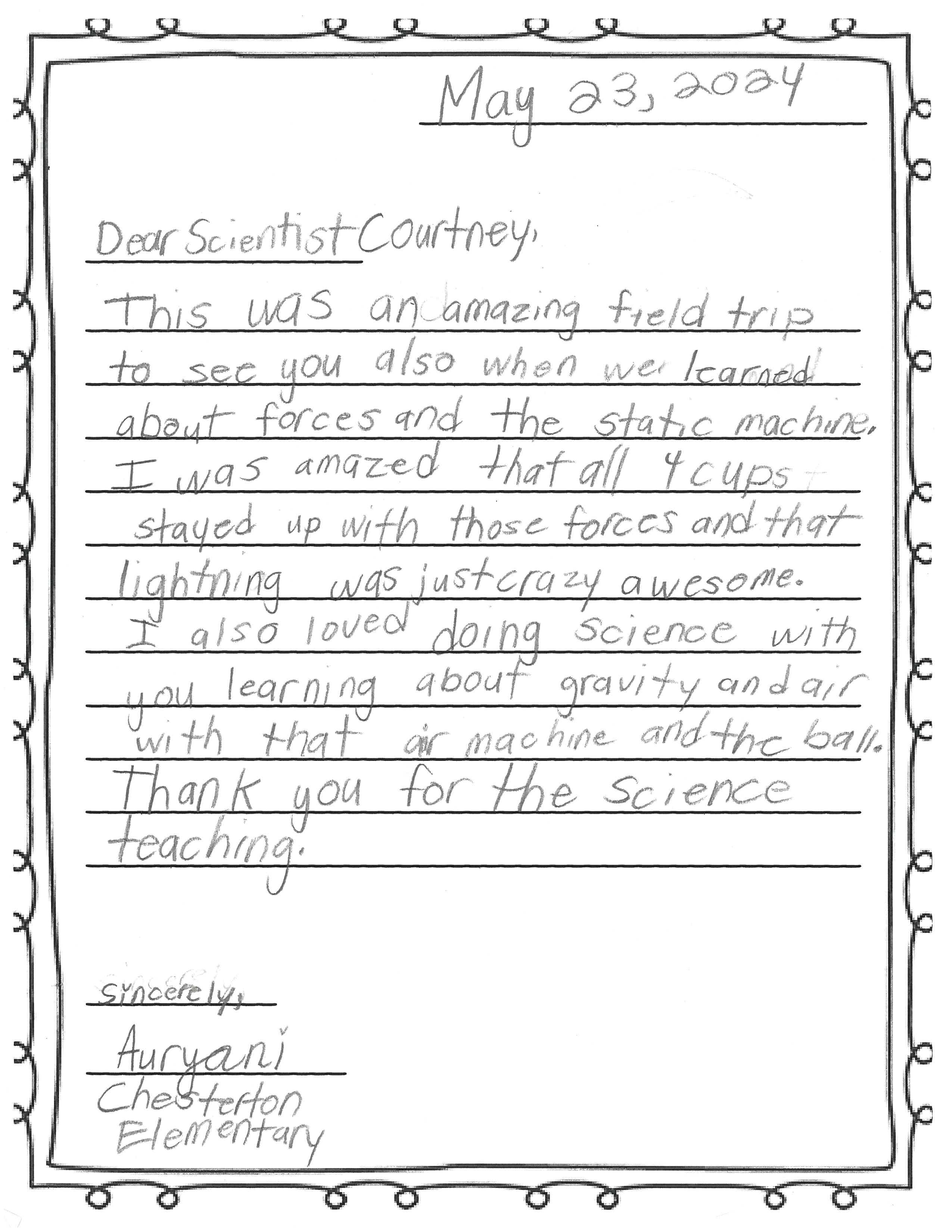 Letter to Science Educator