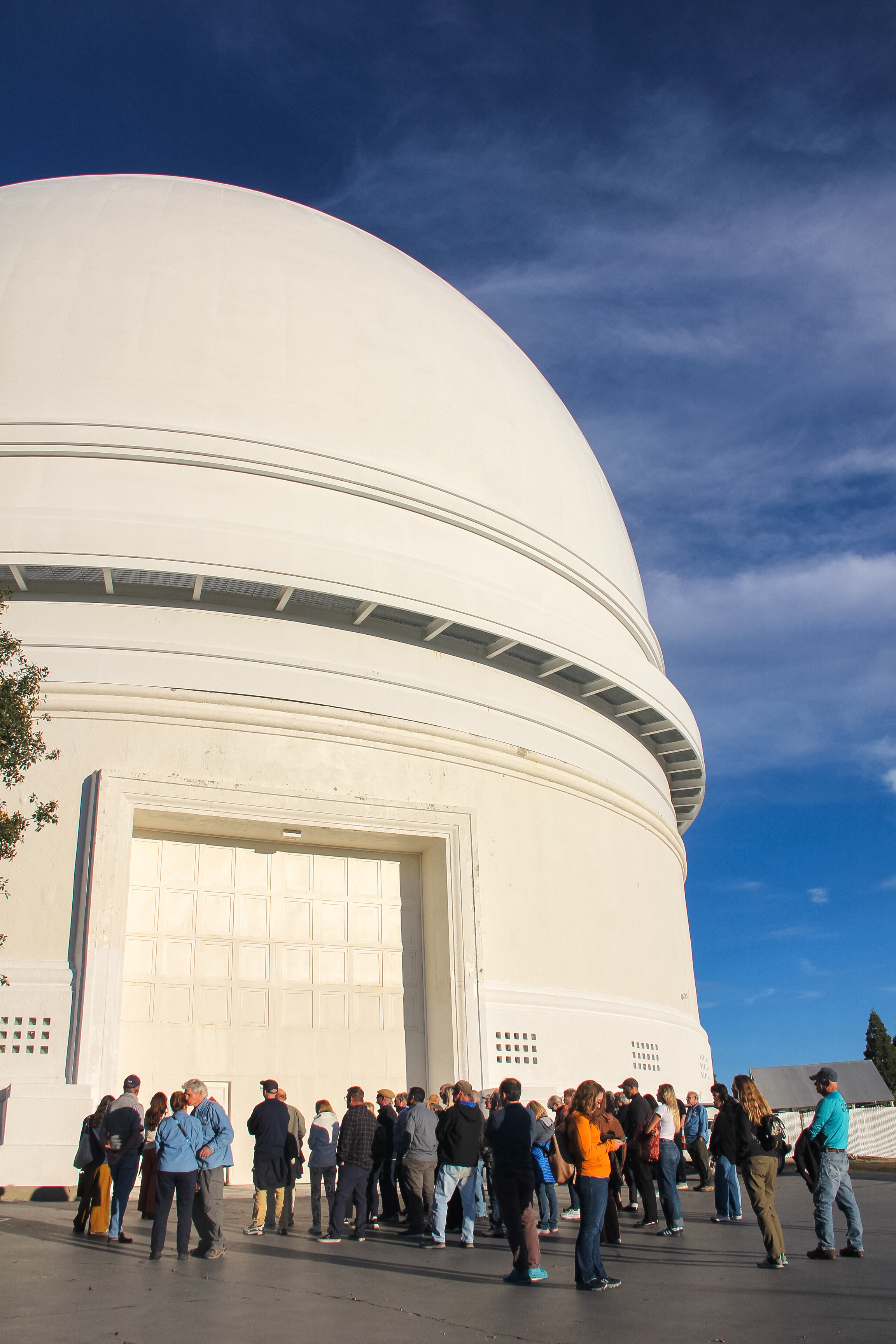The Sky Tonight: The Palomar Observatory Experience attendees on their way into the Hale Telescope Dome in October, 2025