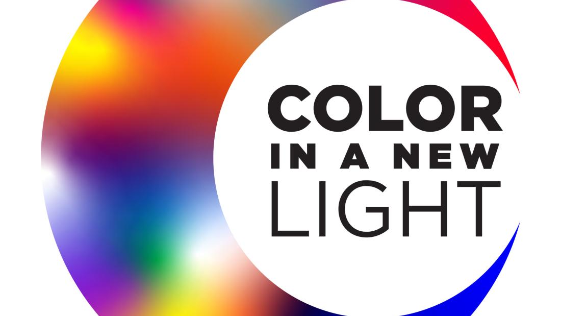 Color in a New Light Circular with colors and text Color in a New Light