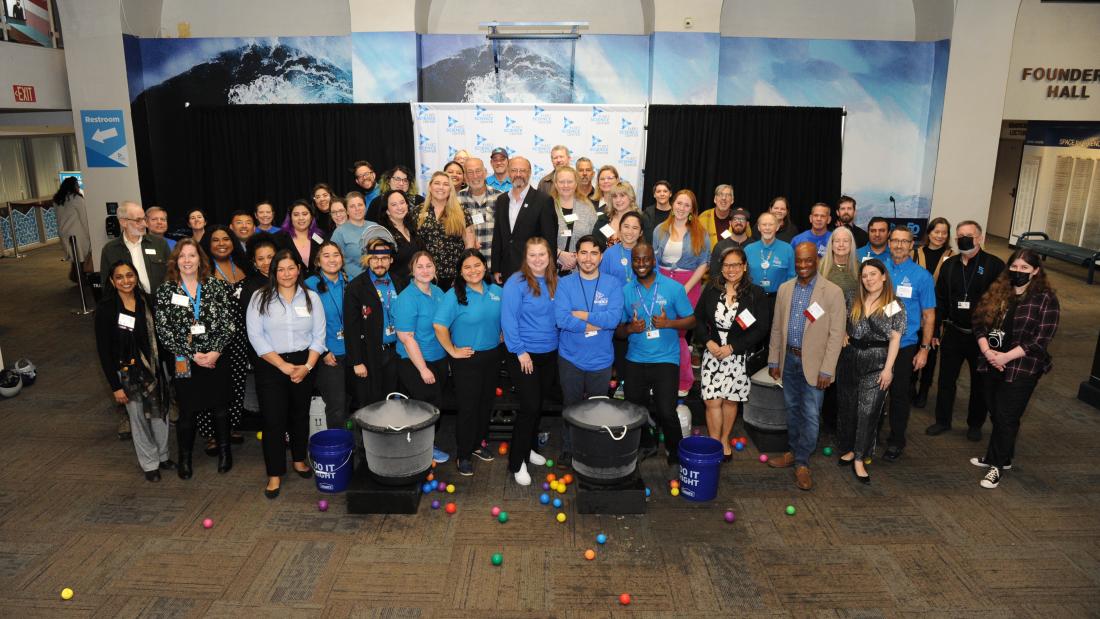 Fleet Science Center 50th Anniversary 2023 Group of people at the Fleet Science Center