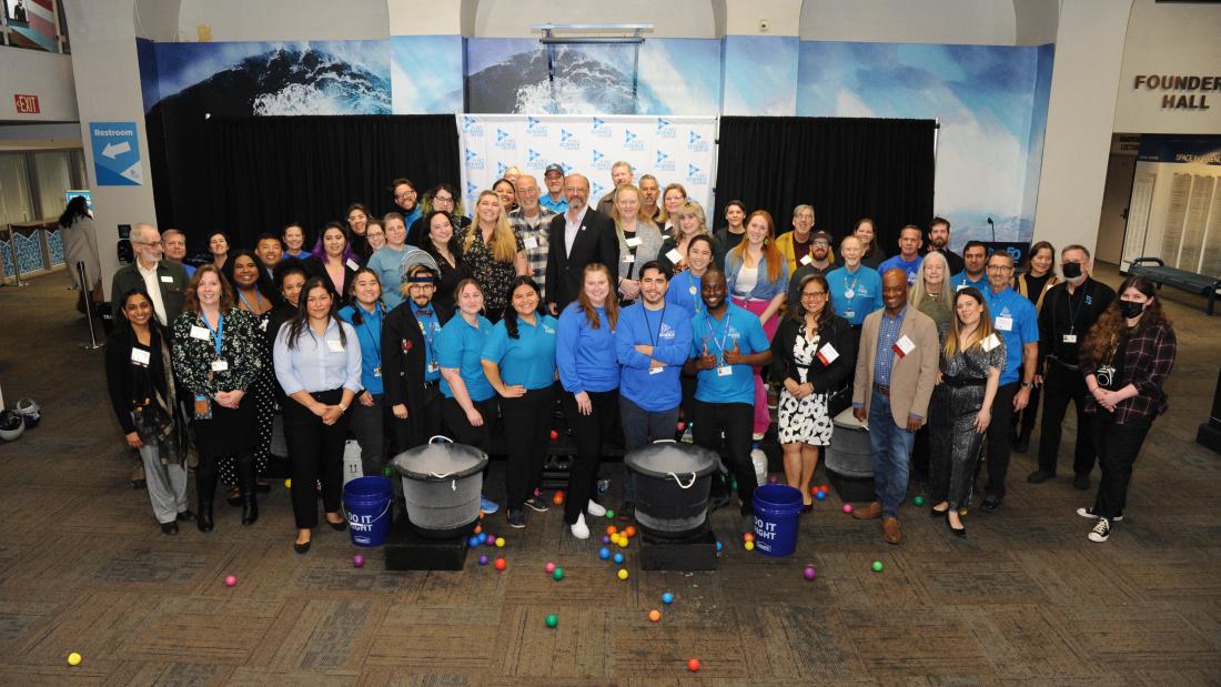 Group of people at the Fleet Science Center