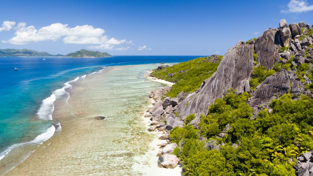 An island coastal aerial image