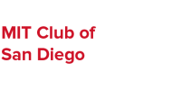 Red lettering that reads MIT Club of San Diego