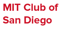 Red text that says MIT Club of San Diego sponsor logo