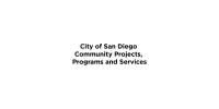 City of San Diego Community Projects, Programs and Services