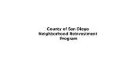 City of San Diego Neighborhood Reinvestment Program