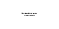 The Paul Bechtner Foundation