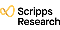 Scrips Research logo: Black lettering and oscillating yellow circle on the left.  sponsor logo