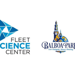 Fleet science center and Balboa Park logos
