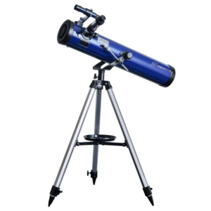Blue and silver telescope